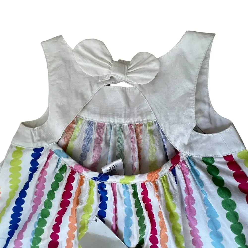 New 2014‎ Gymboree White Cotton Sundress Multi-color Circle Stripes 18-24 months